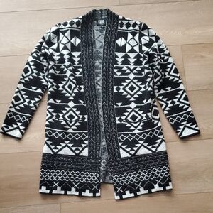 Frye Geometric Black and White Cardigan